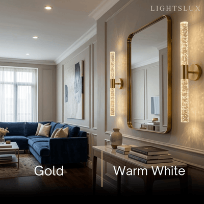 Lunara Modern Wall Lamp -- Iron & PVC Gold for Hallway