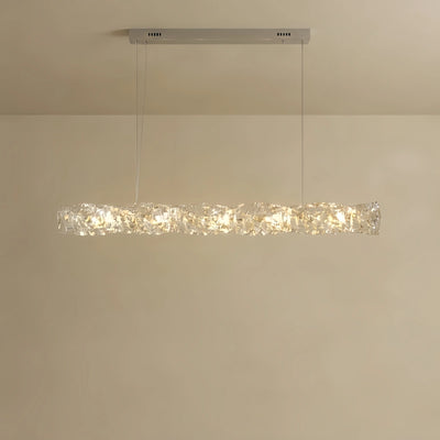  Linear Crystal Chandelier – Gold/Silver Stainless Steel for Dining Room