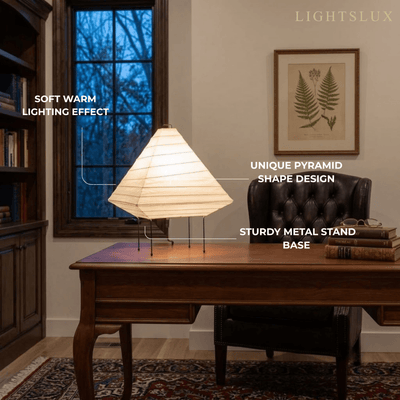 Zenno Japanese Lantern Table Lamp--White Paper