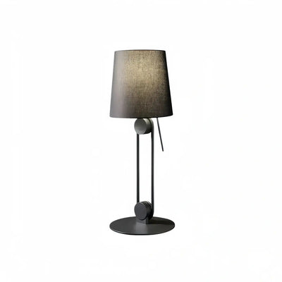 Irondale Minimalist Table Lamp -- Metal & Fabric Black for Bedroom Living Room