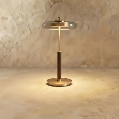 Vetro Classical Table Lamp -- Glass Wood Brass for Bedoom