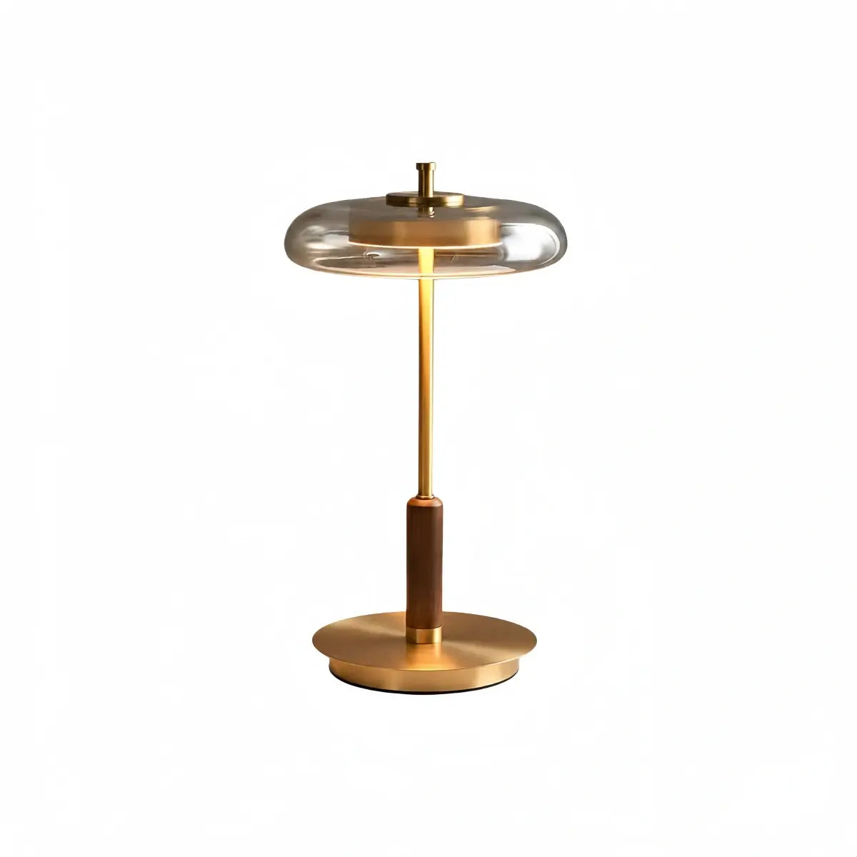 Vetro Table Lamp -- Glass Wood Brass for Bedoom