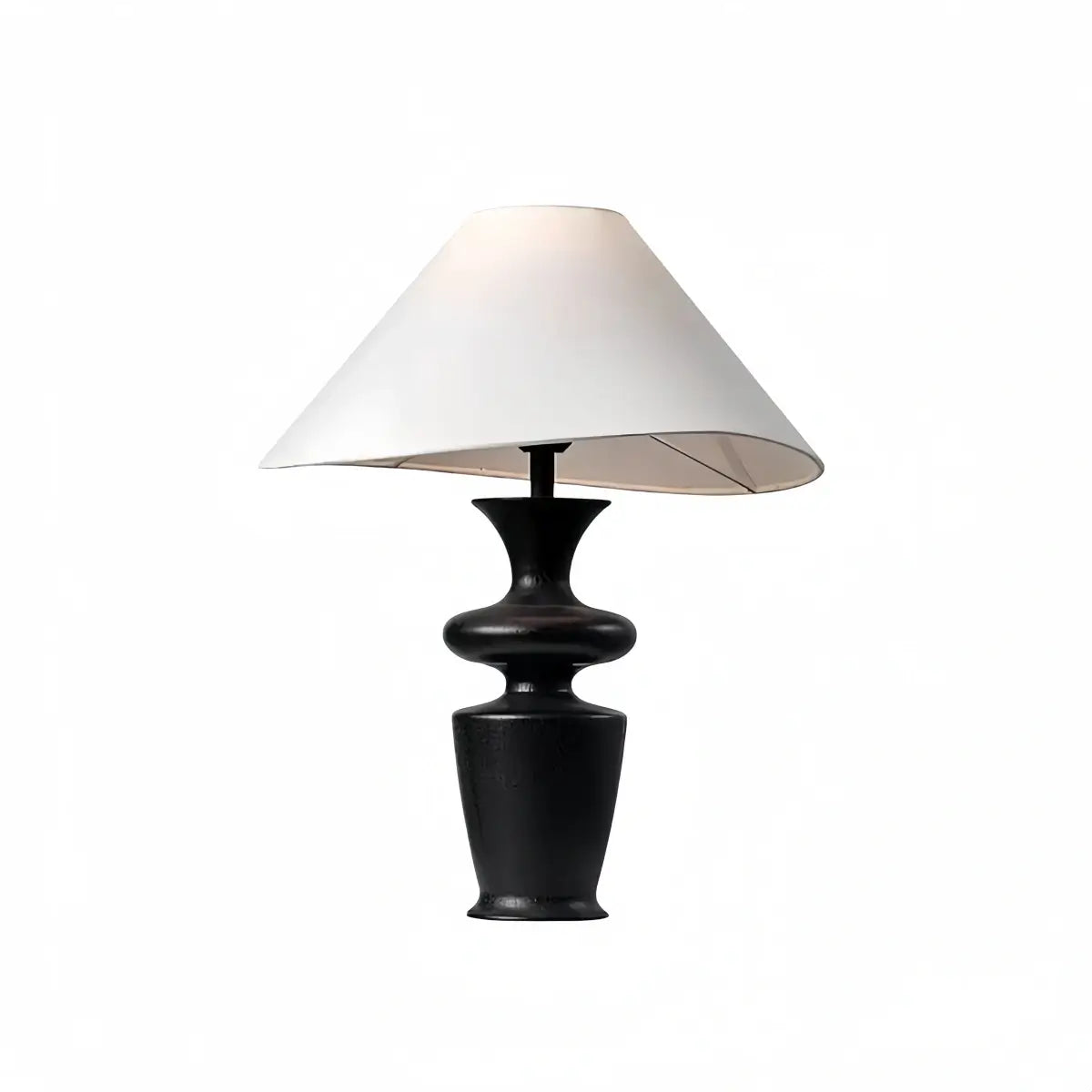 Sandora Classical Fabric Shade Table Lamp -- Natural Wood & Black/White for Bedroom8