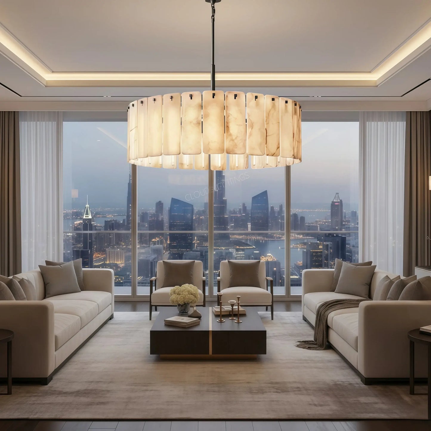 Round Chandelier 48D"- For Living Room/Dining Room
