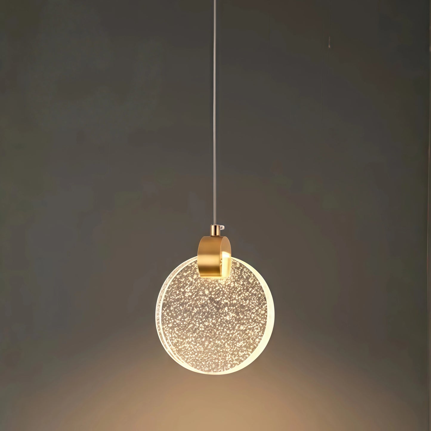 Excelis Art Deco Round – Pendant Light Gold Metal/Crystal for Dining Room