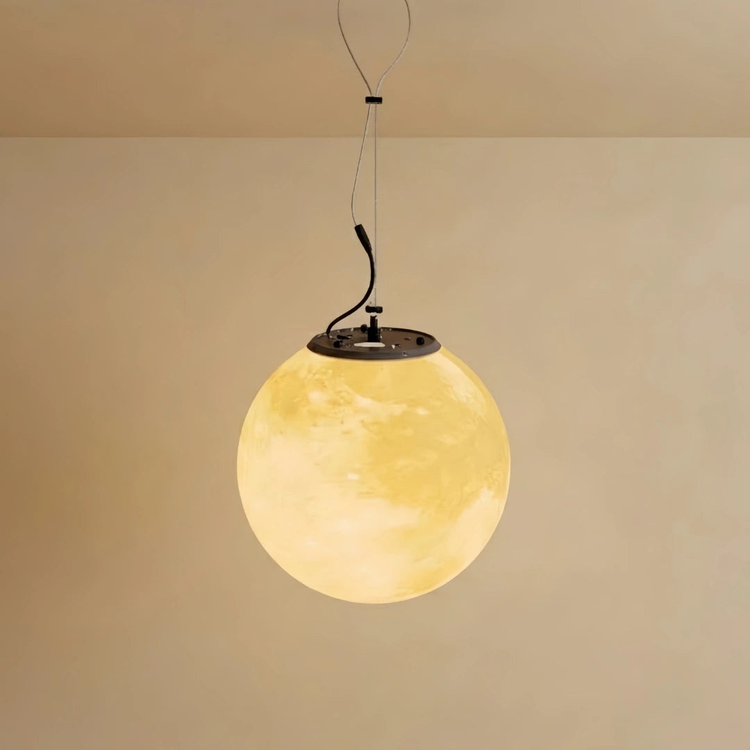 Lunara Nordic Solar Pendant Light - Waterproof Resin LED for Outdoor
