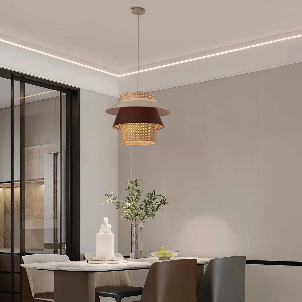 Bamburo Farmhouse Cylinder Pendant Lamp