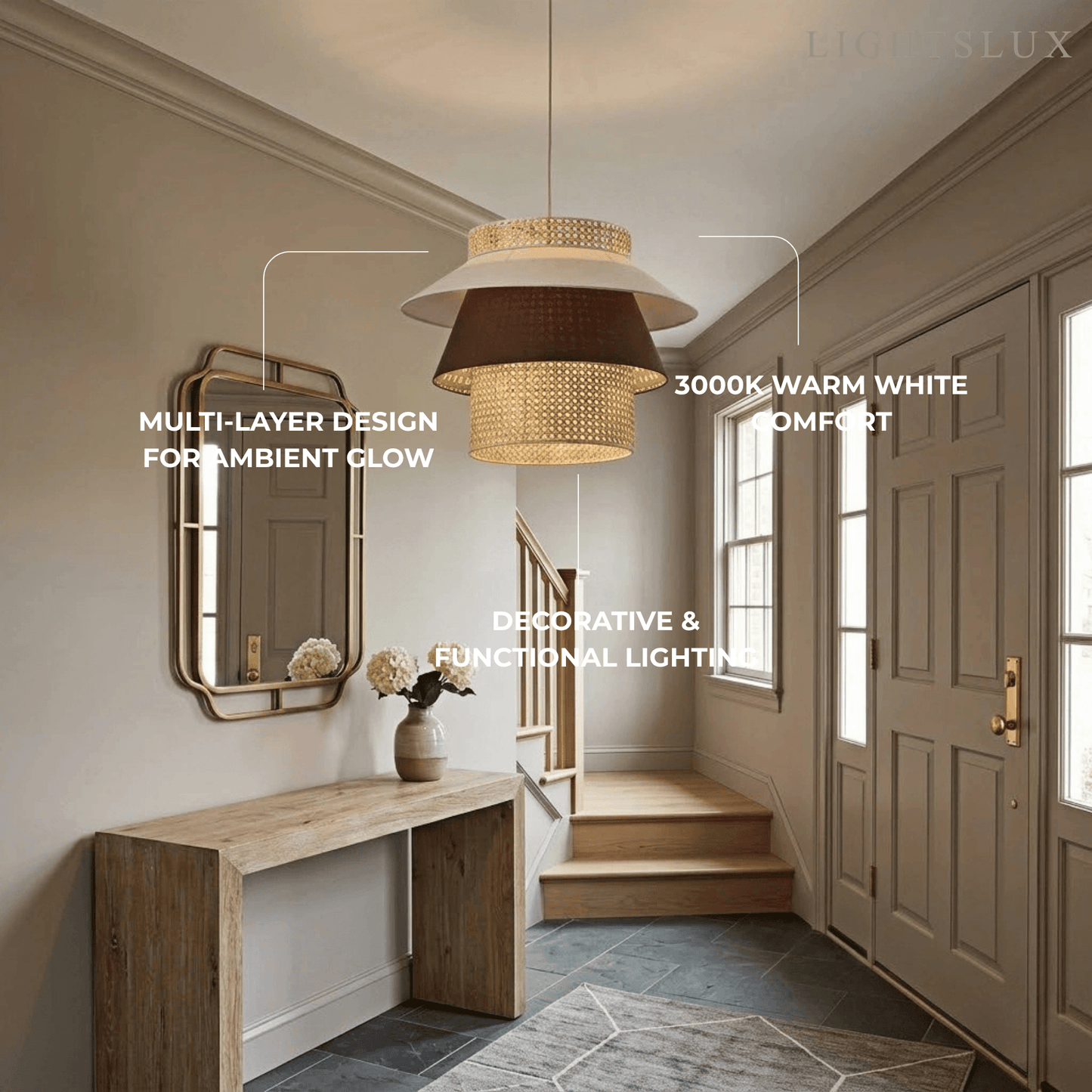 Bamburo Farmhouse Cylinder Pendant Lamp