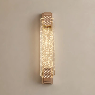 Lunara Modern Luxury Wall Lamp – Gold Crystal Rectangular Light for Living Room