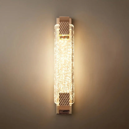 Luxury Wall Lamp – Gold Crystal Rectangular Bedroom
