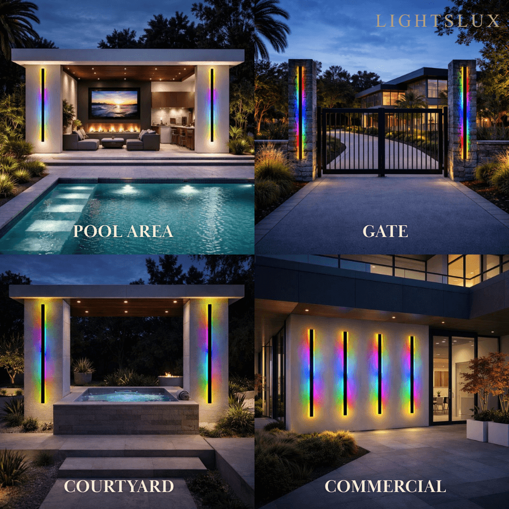 Outdoor LED Wall Light (RGB) — Available in 8 Sizes