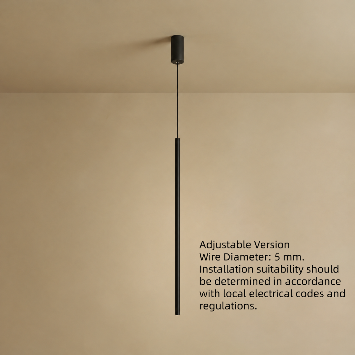 Arcato Minimalist Linear Pendant Light Black Metal Lamp for Bedroom