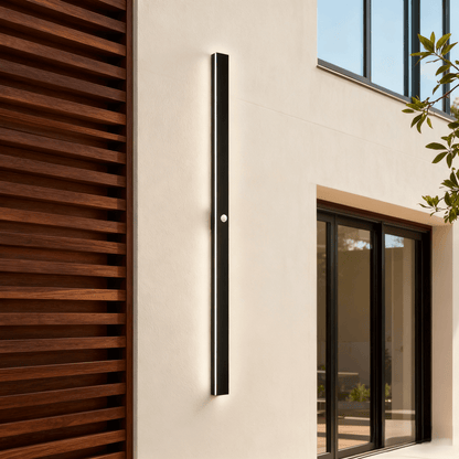 Arcato Minimalist Linear Outdoor Wall Lamp with Sensor – Waterproof Light for Garden