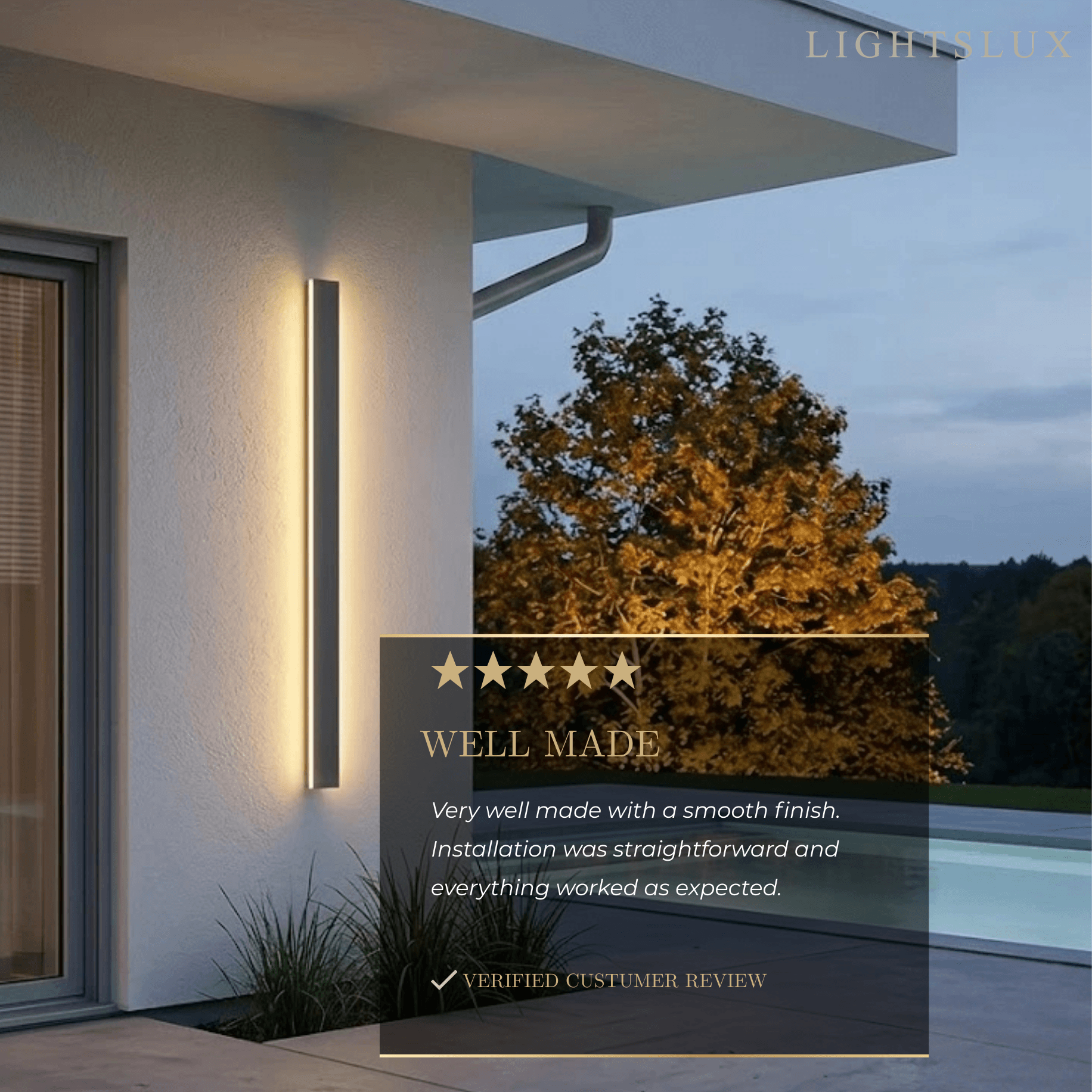 Arcato Minimalist Wall Lamp – Waterproof Linear for Outdoor