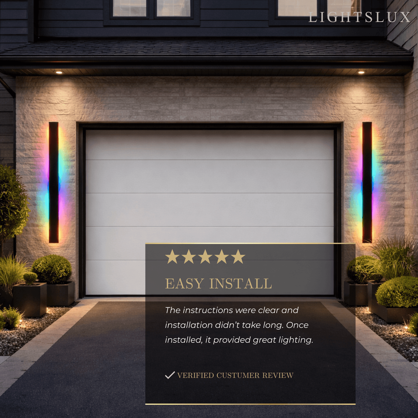 Arcato Minimalist Wall Lamp – Waterproof Linear for Outdoor（RGB）