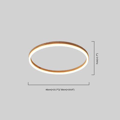 Minimalist Ring Dimmable Flush Mount Ceiling Light Size