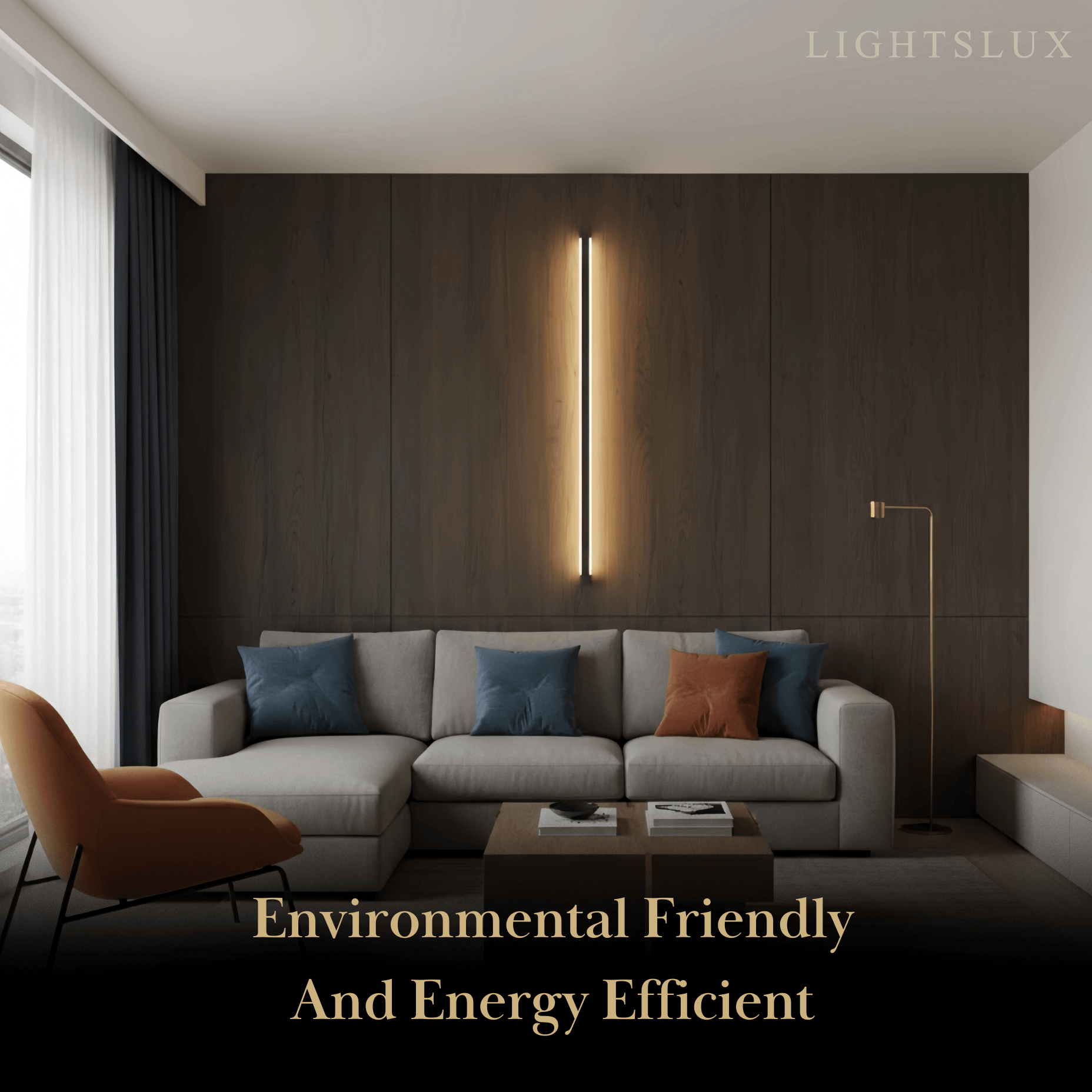 Arcato Modern Linear LED Wall Lamp – Black Wall-Mounted Light for Living Room