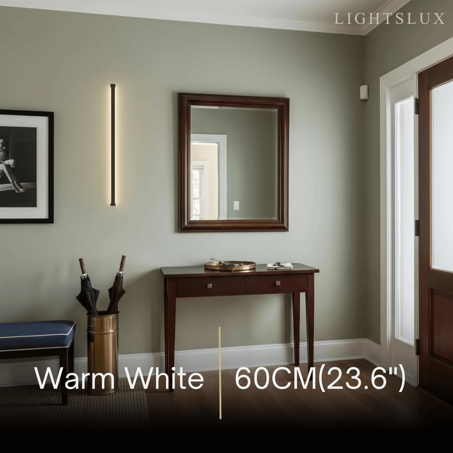Arcato Modern Linear LED Wall Lamp – Black Wall-Mounted Light for Living Room