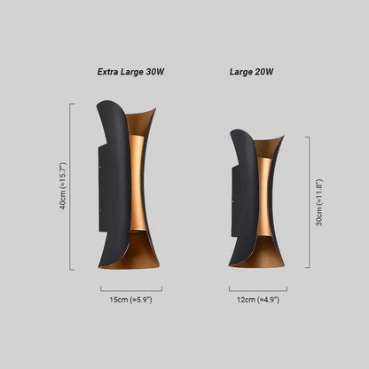 Modern Curved Outdoor Wall Mounted Led Light Dimension-2