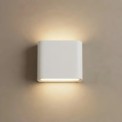 Irondale Minimalist Rectangular Outdoor Wall Lamp - WHITE Metal for Patio