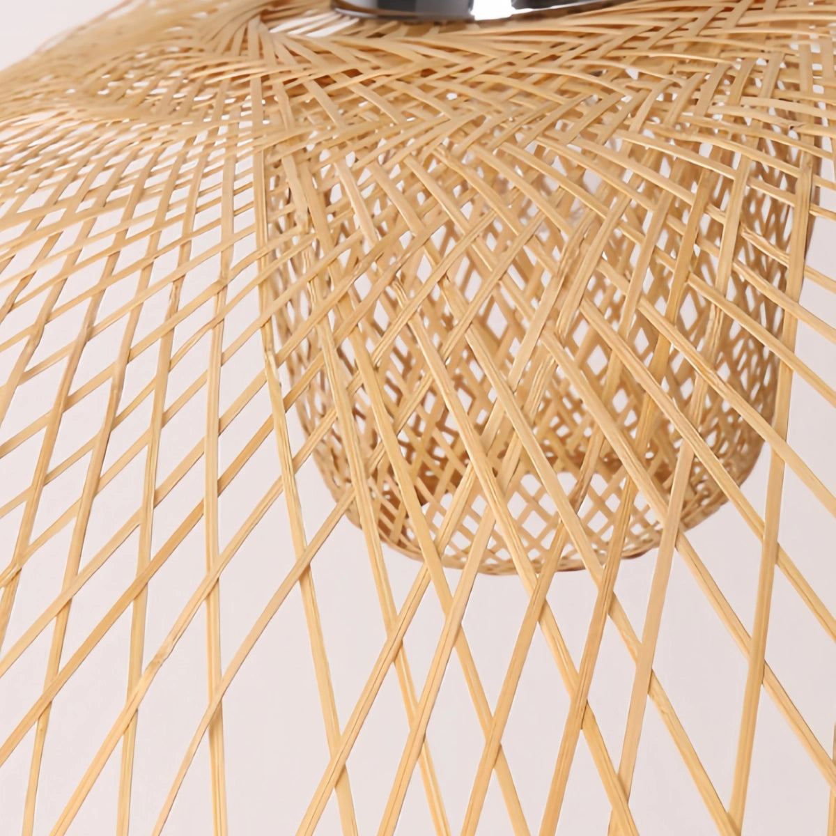 Bamburo Modern Pendant Light - Rattan & Bamboo Hooded Shade for Dining Room