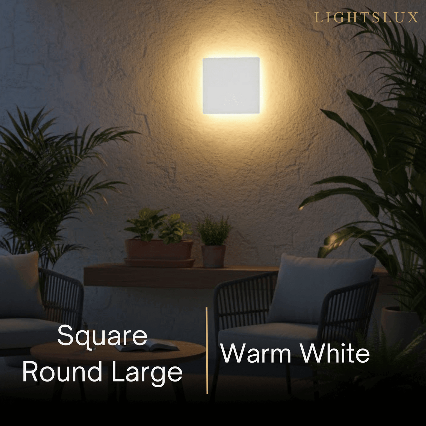 Solara Minimalist LED Outdoor Wall Lamp – Black/White Round/Square Porch Sensor Light