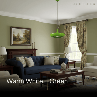 Crema Natural Black/White/Green Bowled Pendant Light