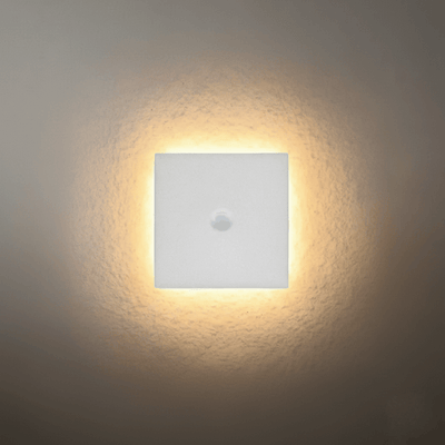 Solara Minimalist LED Outdoor Wall Lamp – Black/White Round/Square Porch Sensor Light