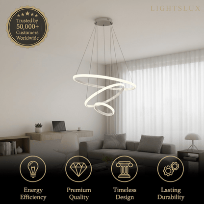 Velora Modern Metal Ring Pendant Light –  Fixture for Living