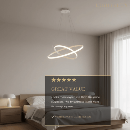 Velora Modern Metal Ring Pendant Light –  Fixture for Living