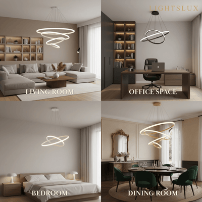 Velora Modern Metal Ring Pendant Light –  Fixture for Living