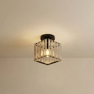 Vetro Modern Ceiling Lamp Metal/Crystal Design in Black for Bedroom