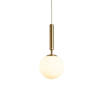 Modern Gold Pendant Light – Globular Glass/Metal Fixture