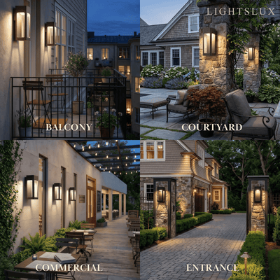 Modern Outdoor Wall Lamp – Metal Lantern with Sensor 