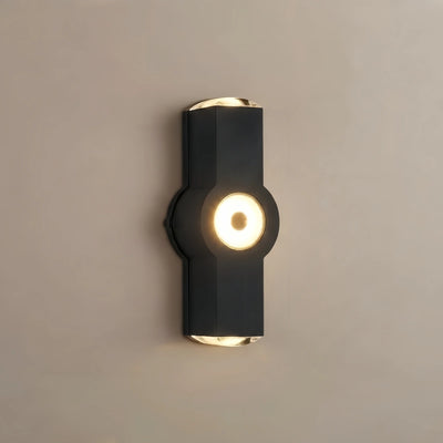 Irondale Industrial Cruciform Wall Lamp – Black Metal/Acrylic for Courtyard