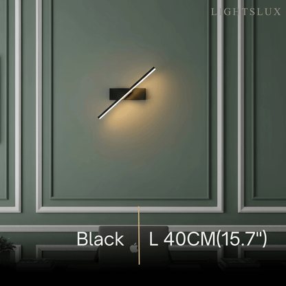 Arcato Modern Linear Wall Lamp – Black/White Metal Fixture for Bedroom