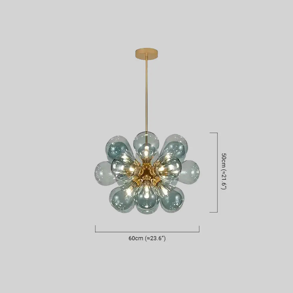  Chandelier – Blue/Purple/White Glass for Living Room