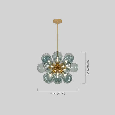  Chandelier – Blue/Purple/White Glass for Living Room