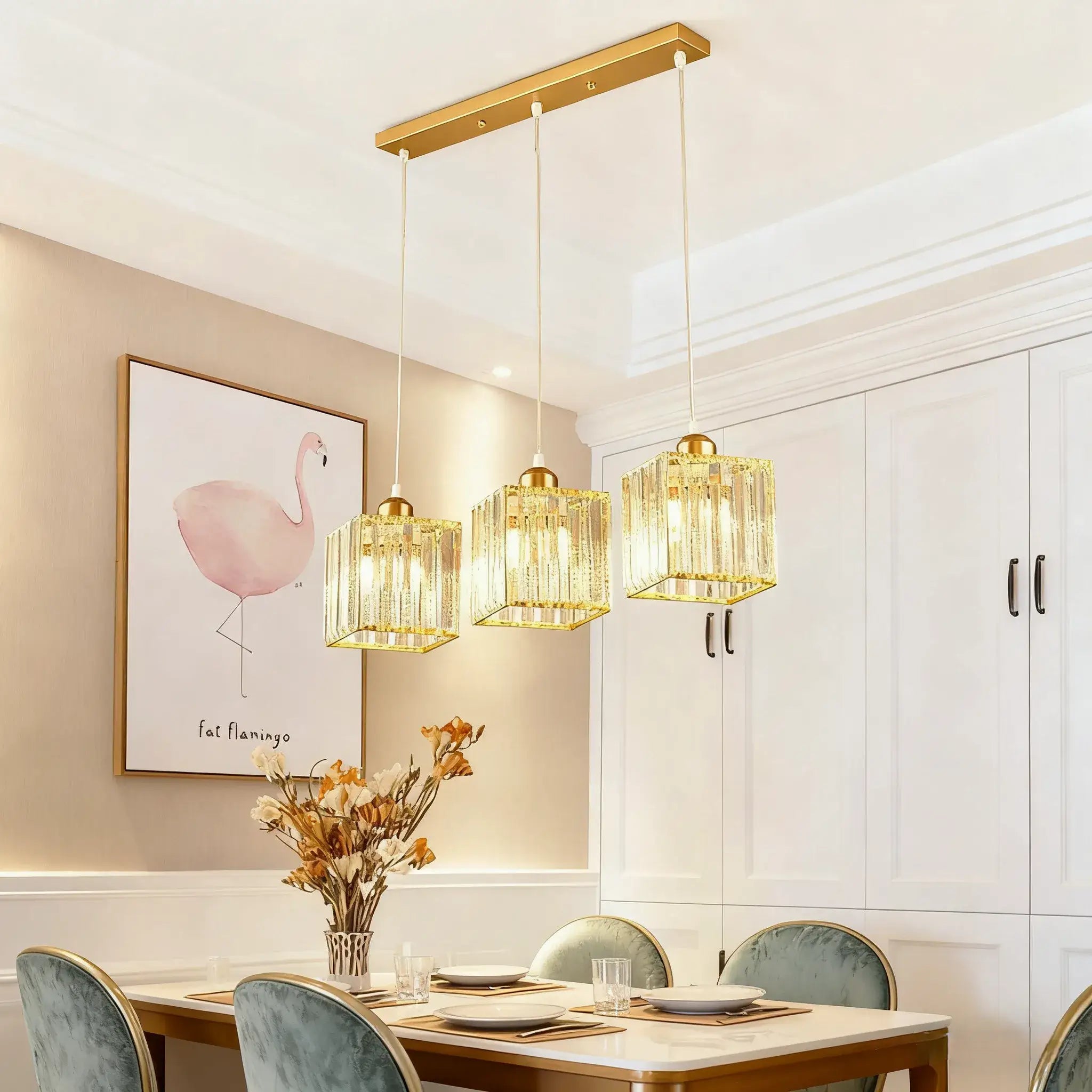 Vetro Nordic LED Pendant Light-Metal/Glass Black/Gold for Dining Room/Living Room