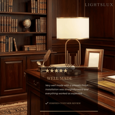 Table Lamp - Metal Frame with Fabric 