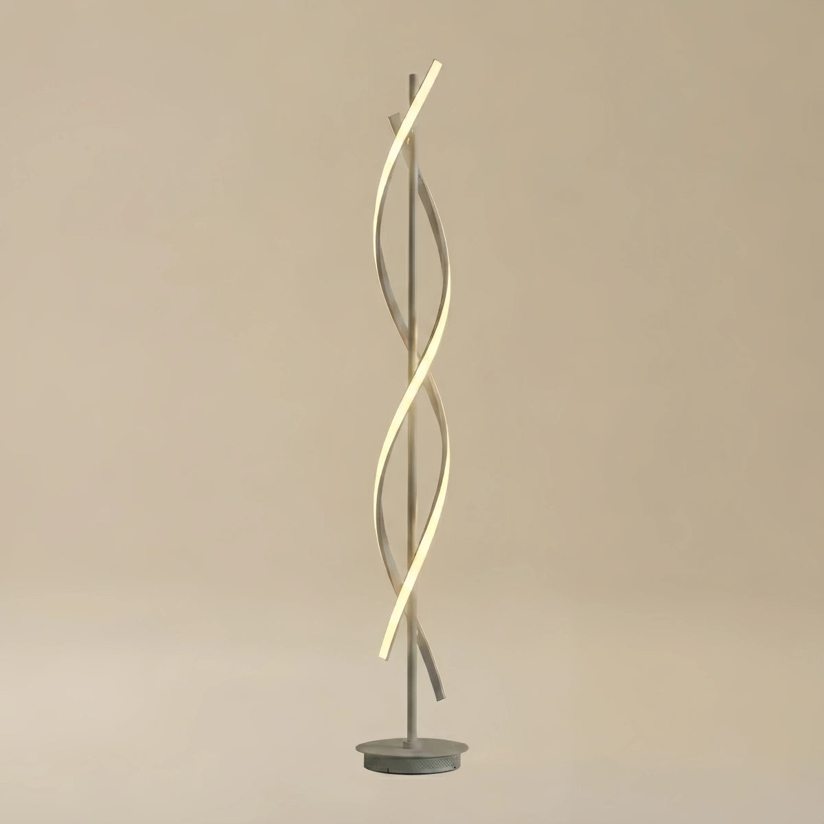 Arcato Modern  White Floor Lamp - Streamlined Metal Design for Living Room