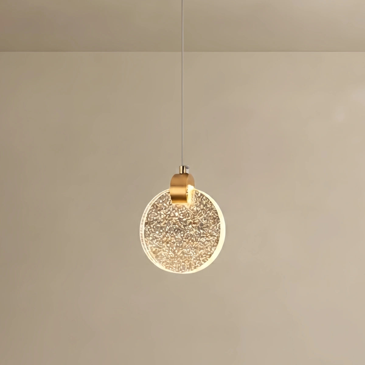 Excelis Art Deco Round – Pendant Light Gold Metal/Crystal for Dining Room