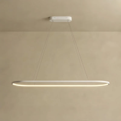 Arcato Modern Oval Pendant Light - White/Black/Gold Metal for Dining Room
