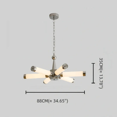 Irondale Industrial Chandelier -- Metal & Acrylic Dimmable for Dining Room