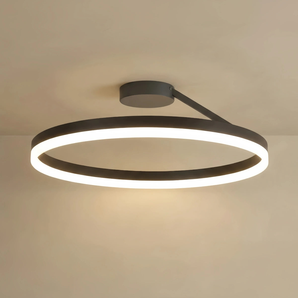 Embrace Modern Circular Flush Mount Ceiling Light – Black/White for Bedroom
