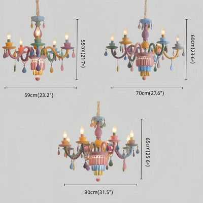 Vivara Morandi Chandelier - Metal Candle Art Deco Chandelier for Bedroom