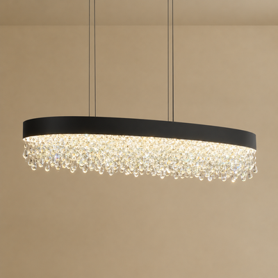 Excelis Royal Crystal Pendant Light - 4-Color Dining Room/Kitchen Island