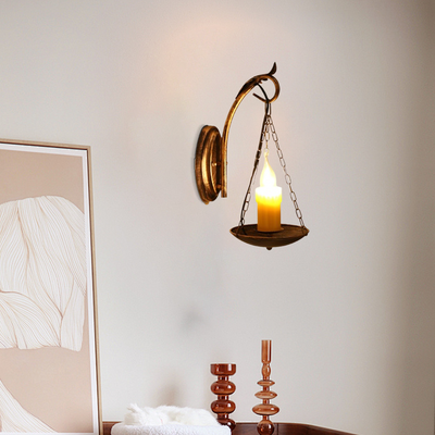 Irondale Industrial Easter Candle Copper Metal Wall Lamp Dining Room
