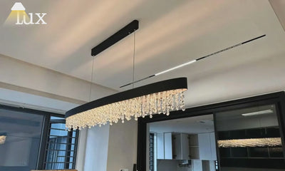 Excelis Royal Crystal Pendant Light - 4-Color Dining Room/Kitchen Island