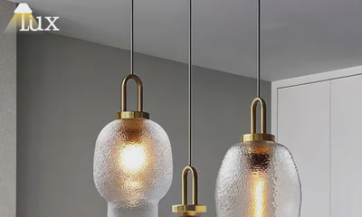 Vetro Industrial Glass Bottle Pendant Light – Clear Metal Fixture for Kitchen, 4 Styles